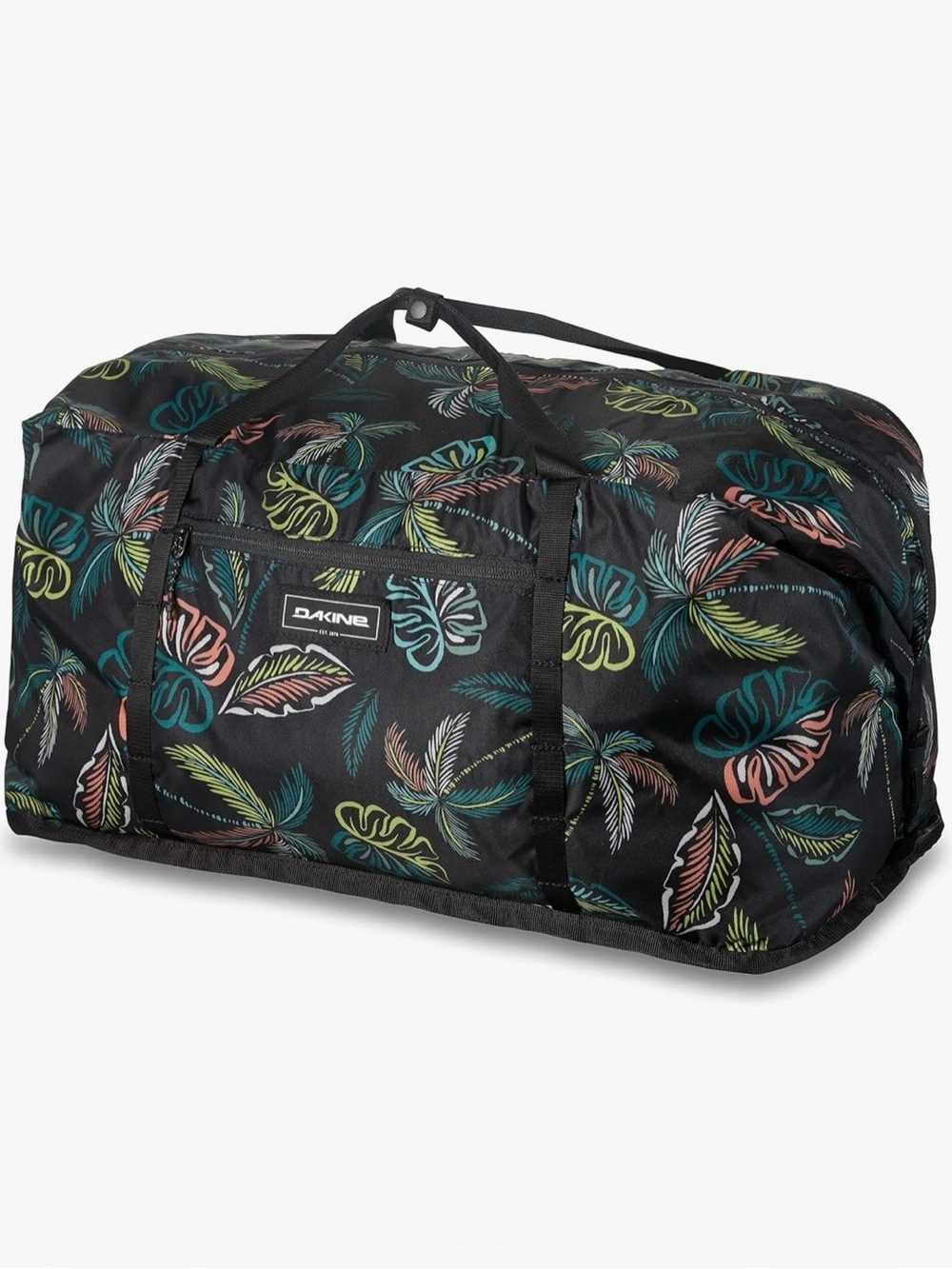Dakine 40L Packable Duffel Bag Black, Teal, Green & Coral Tropical Print NWT